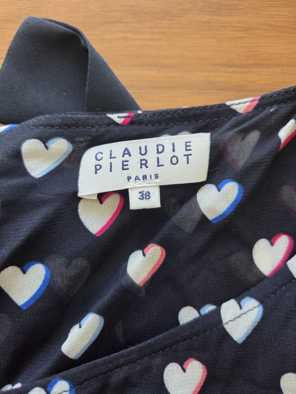 Claudie Perlot $265 Rififi Black Mini Dress Heart Print Back Bow Size 38 - US 8 - Picture 10 of 15